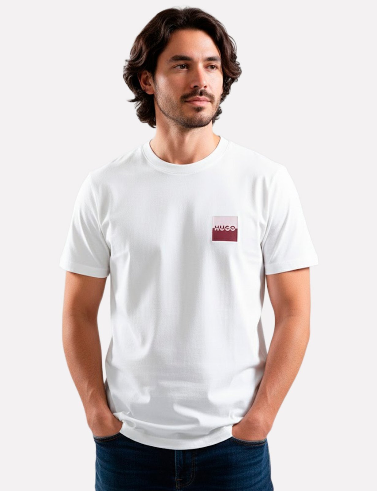Camiseta Hugo Boss Masculina Regular Dapusi Off White
