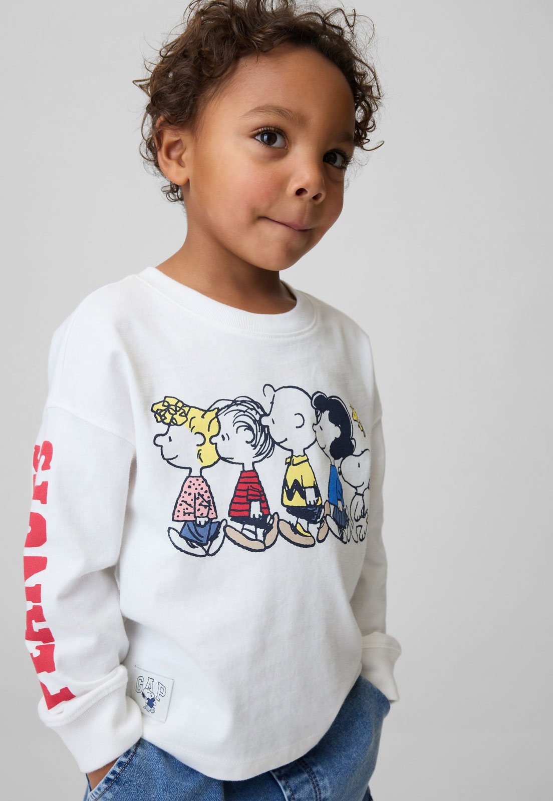 Camiseta GAP Snoopy Manga Longa Branca