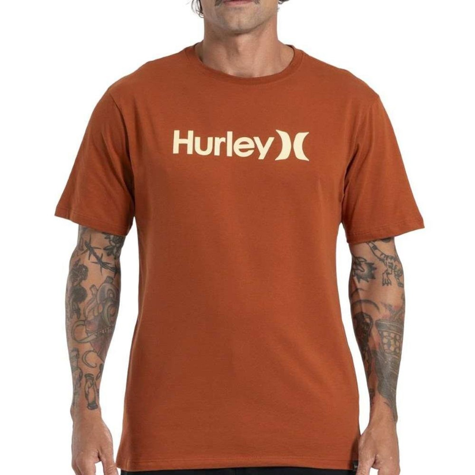 Camiseta Hurley O&O Solid SM27 Masculina Marrom