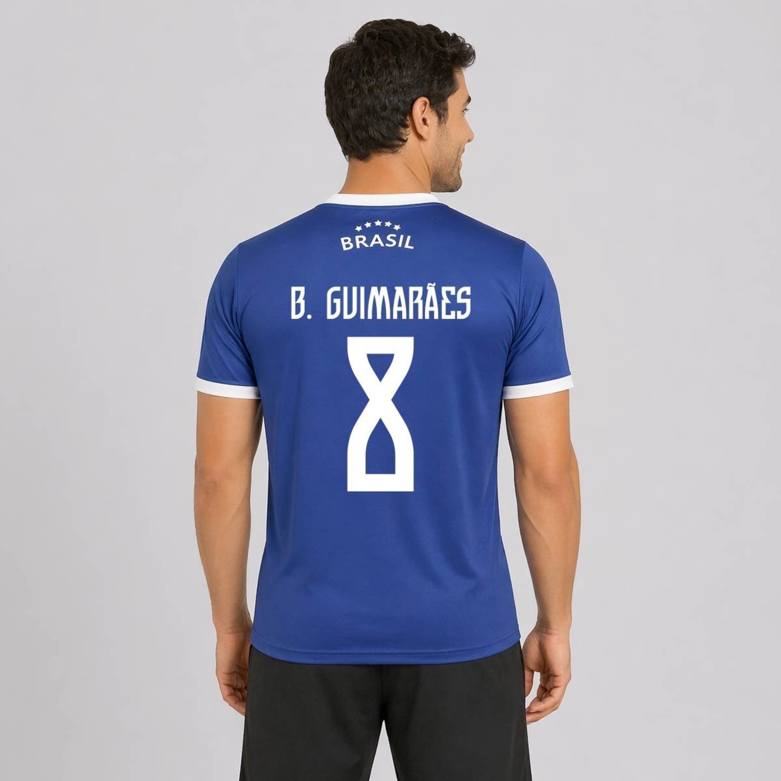 Camisa Brasil Canarinho Azul 8 B. Guimarães