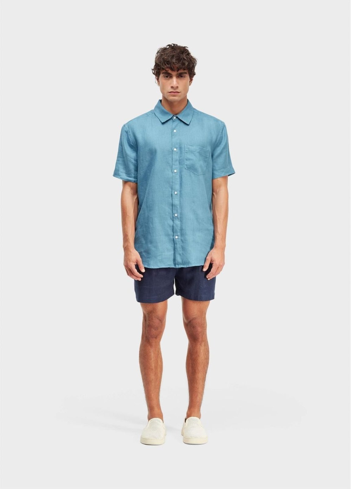 Short fluid linen pleats OSKLEN