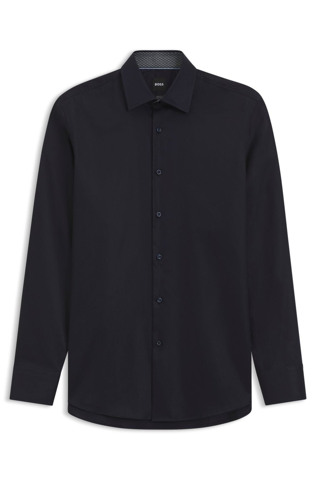 Camisa De Ajuste Slim Em Popelina De Algodão