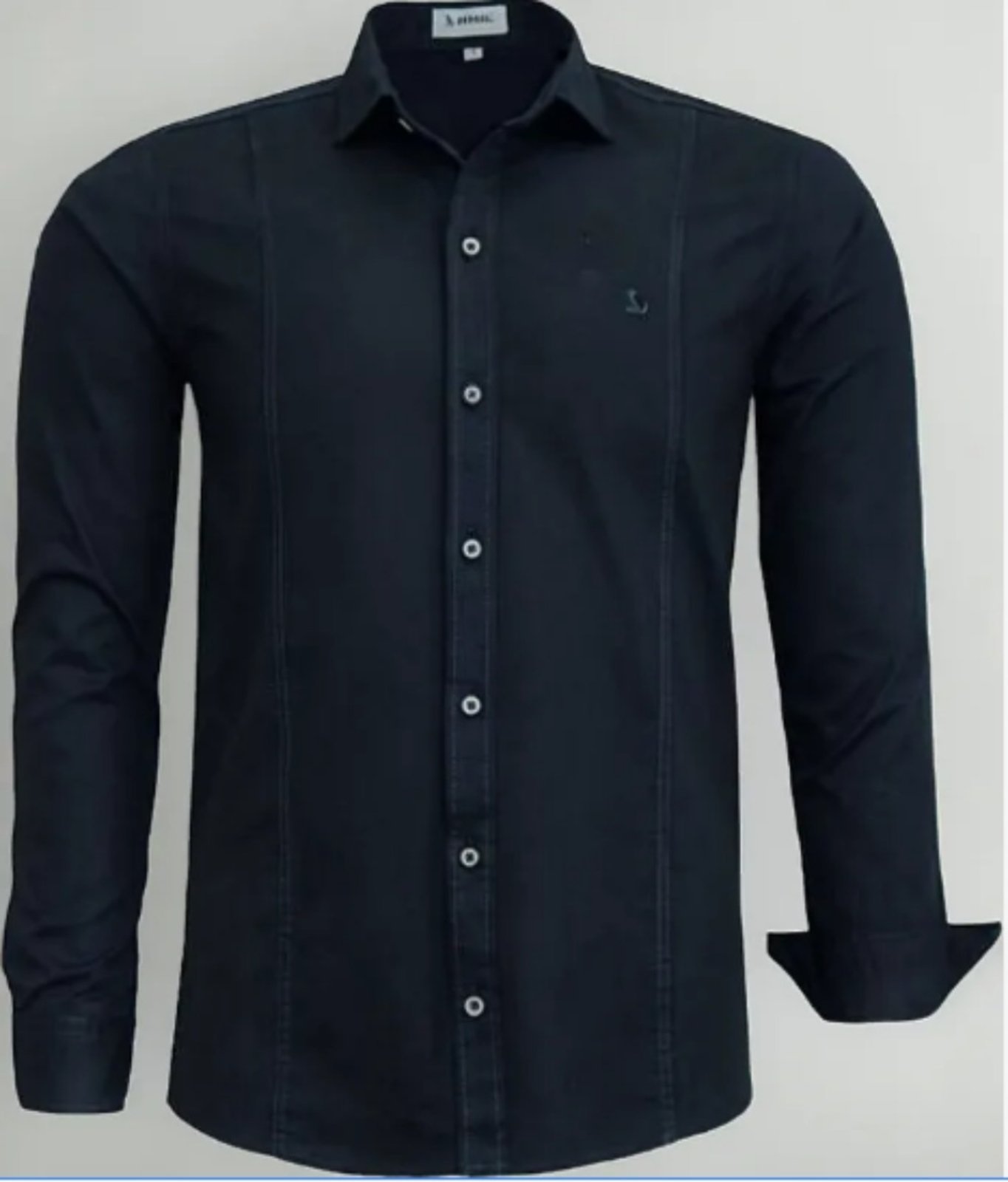 Camisa Social Amil Comfort Spectro Algodão Sarja Manga Longa Luxo Preto