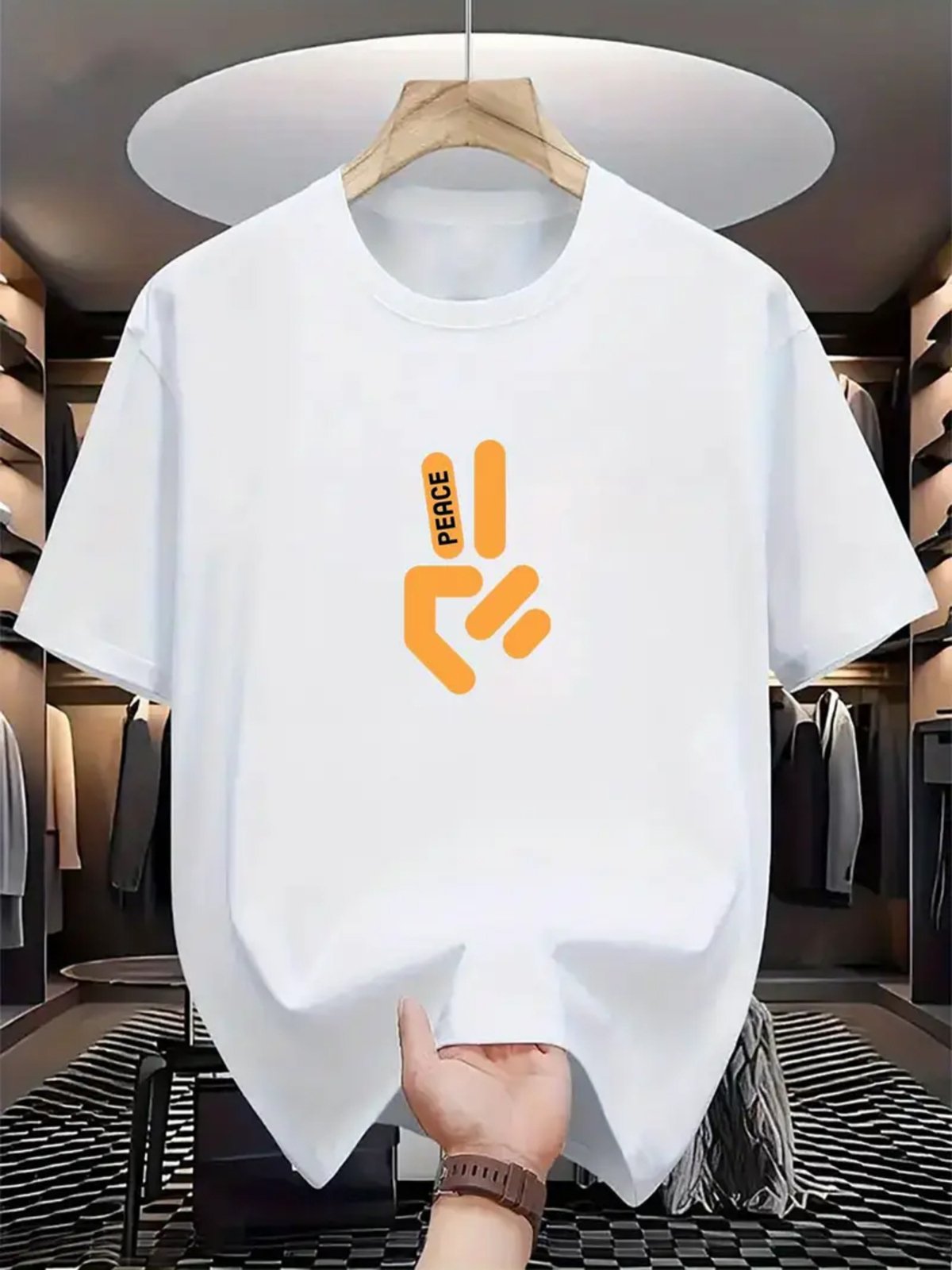 Camiseta Estampada Oversized Peace Safira Moda Algodão Branca