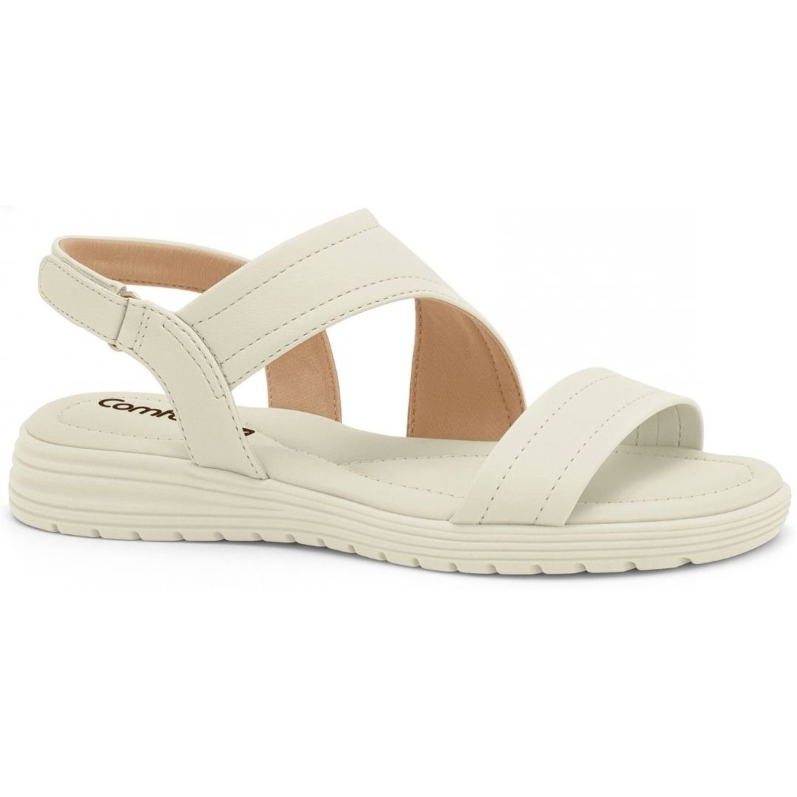 Sandália Feminina Ajuste Fácil Comfortflex 2651401 - Creme