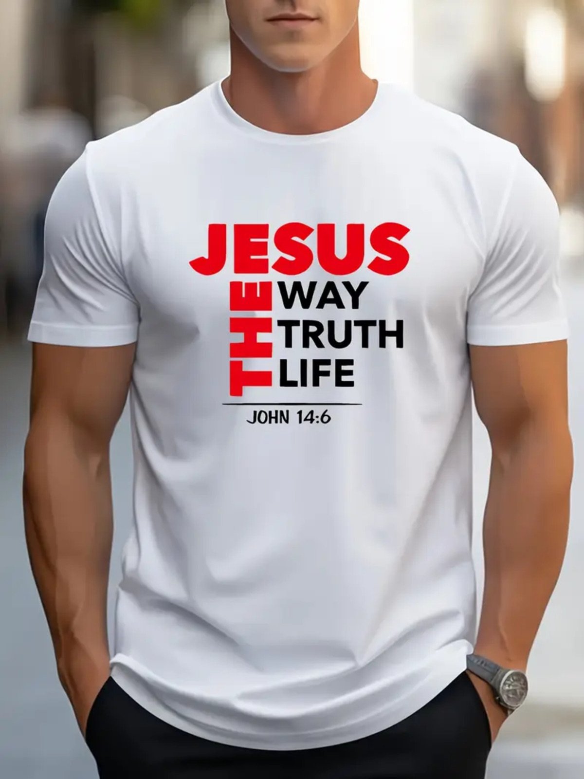 Camiseta Estampada Jesus The Way Safira Moda Algodão Branca