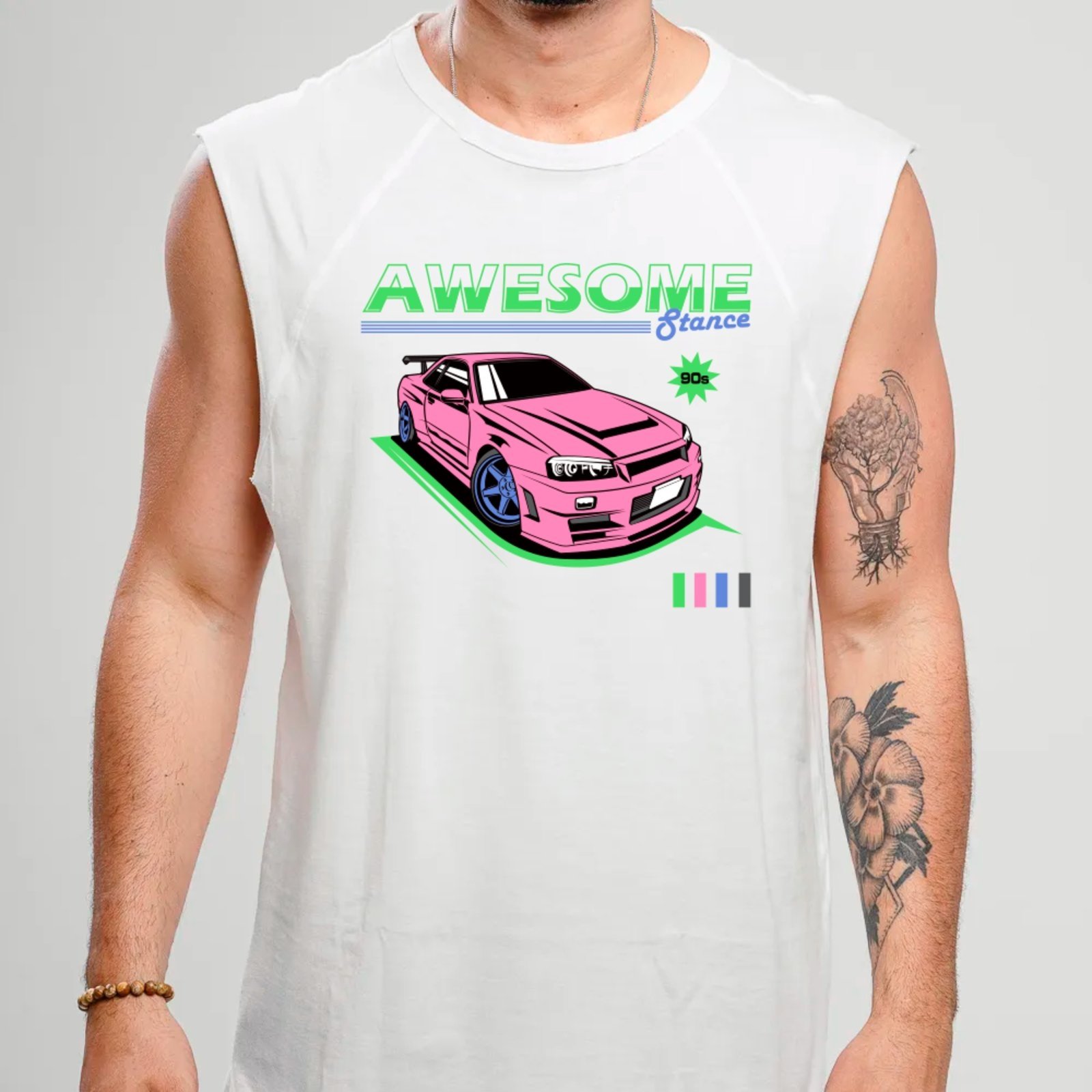 Vista 2 Camiseta Regata Machão Ousy Street Car 90s Stance Visual Urbano Masculina preto ousy preto