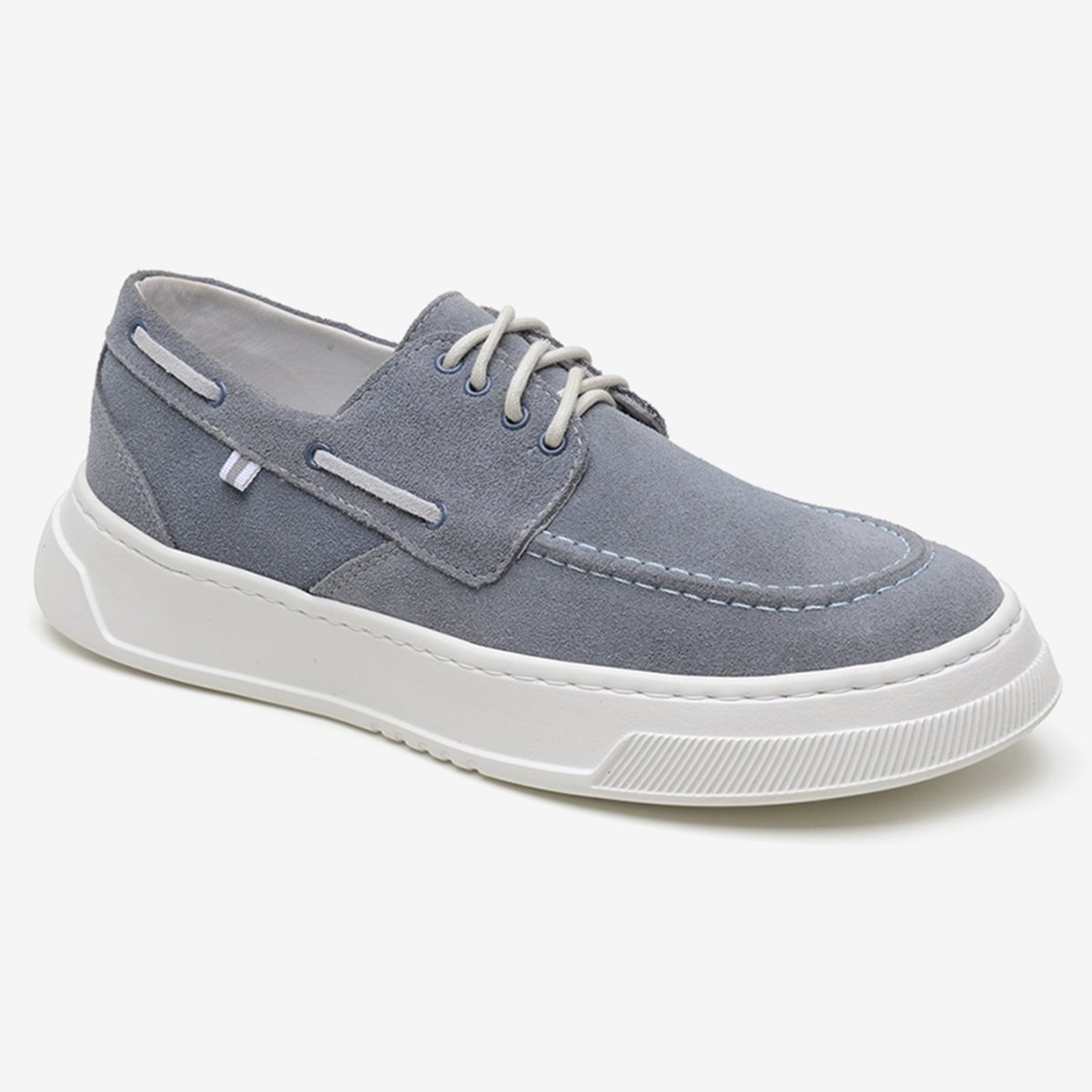 Mocassim Masculino Couro Cadarço Cloud Flow Slim Ultra Leve Solado EVA 300gr