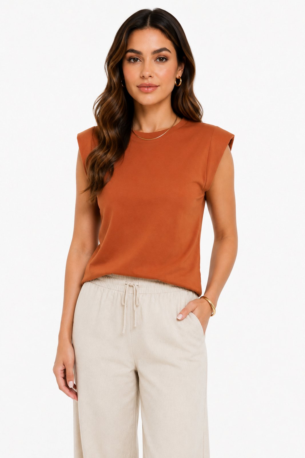 Blusa Feminina D Bell Outlet Fashion Elegante Terracota