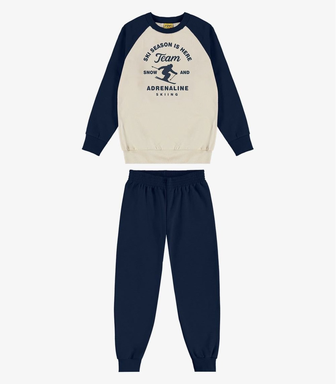 Infantil - Conjunto Blusão com Calça Moletom Molinê Rovi Azul