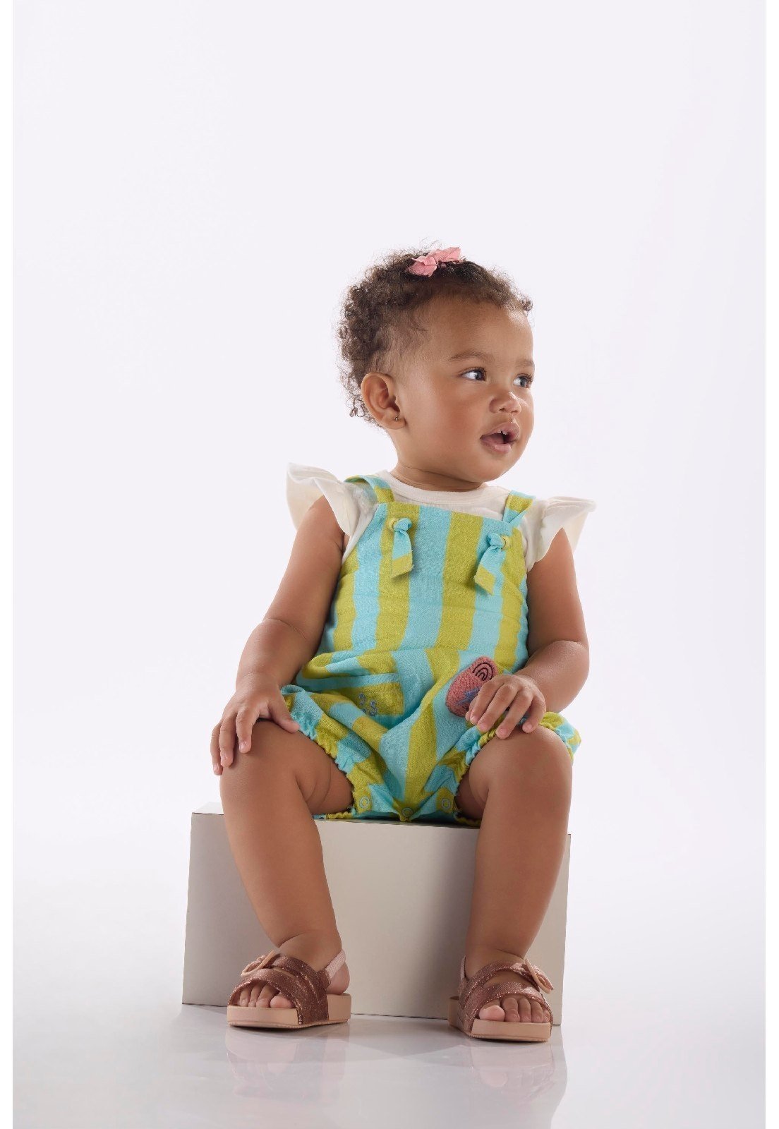 Vista 2 Infantil - Conjunto para Menina Três e Já branco Três e Já branco