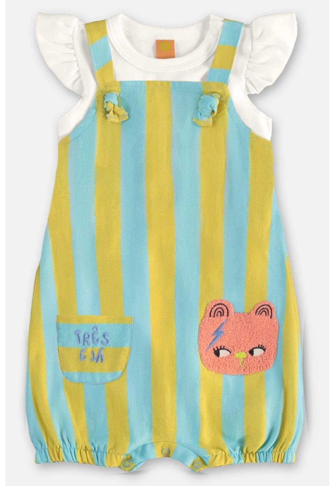 Vista 3 Infantil - Conjunto para Menina Três e Já branco Três e Já branco