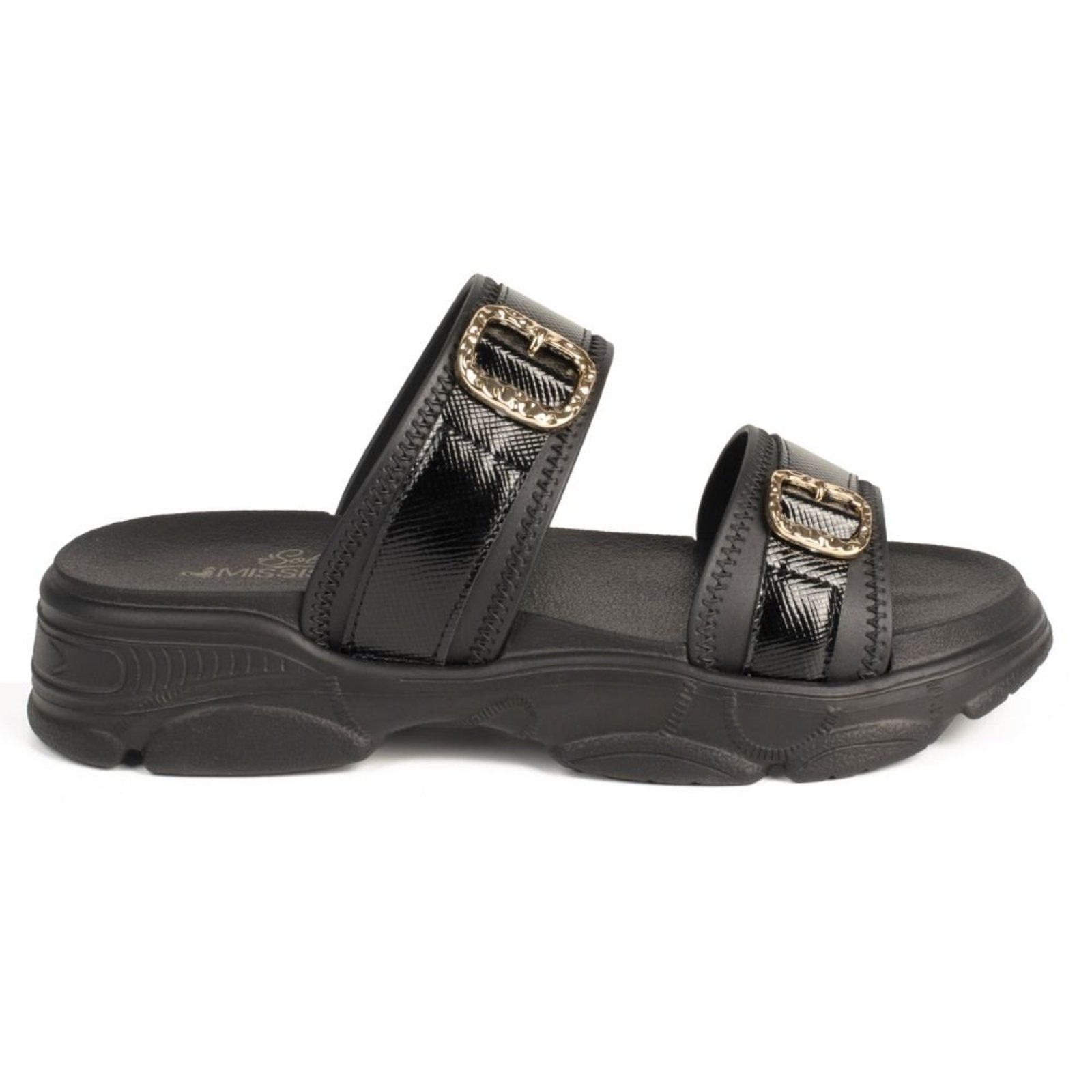 Tamanco Slide Feminino Flatform Preto Mississipi J0574-0001