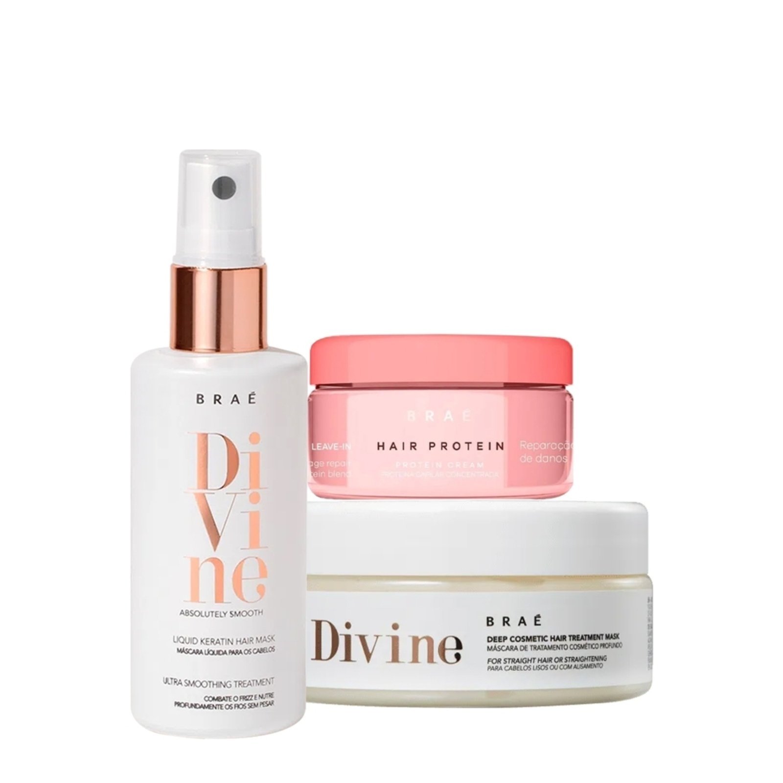 Vista 2 Kit Braé Hair Protein Divine Máscara e Queratina (3 produtos) multicolorido BRAÉ multicolorido