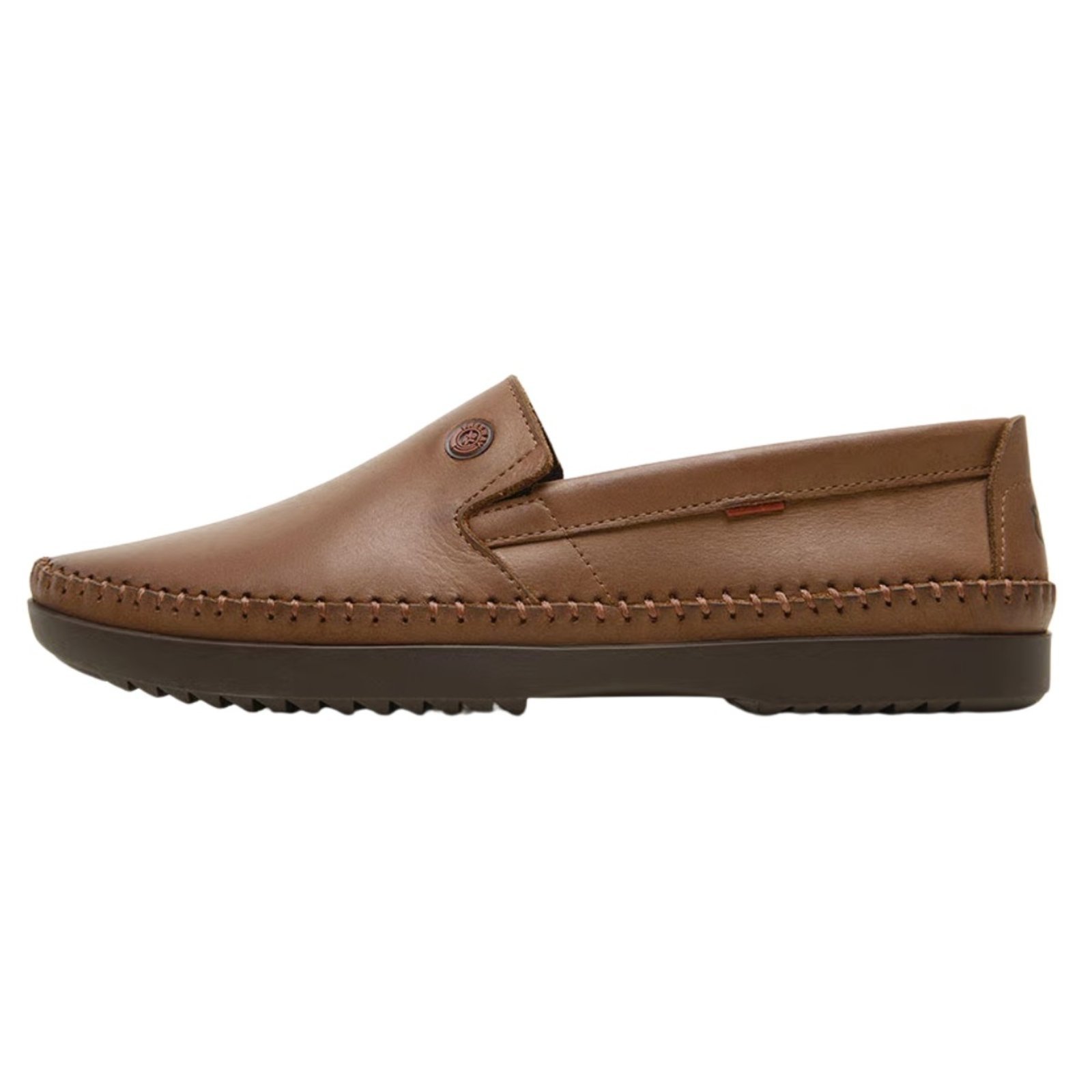 Vista 3 Sapatilha Masculina Logan Couro Havana Freeway marrom Freeway marrom
