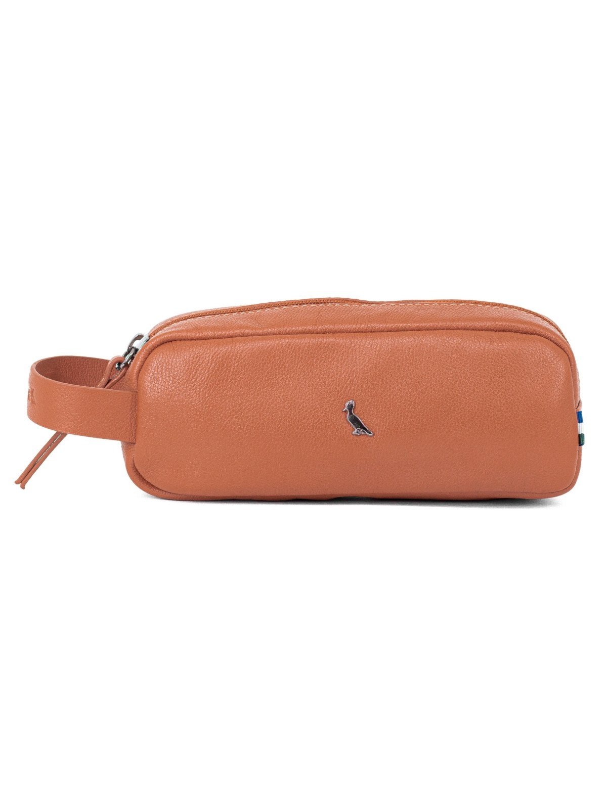 Necessaire Masculina Reserva Go Oslo Couro Com Zíper Para Viagem Marrom Caramelo