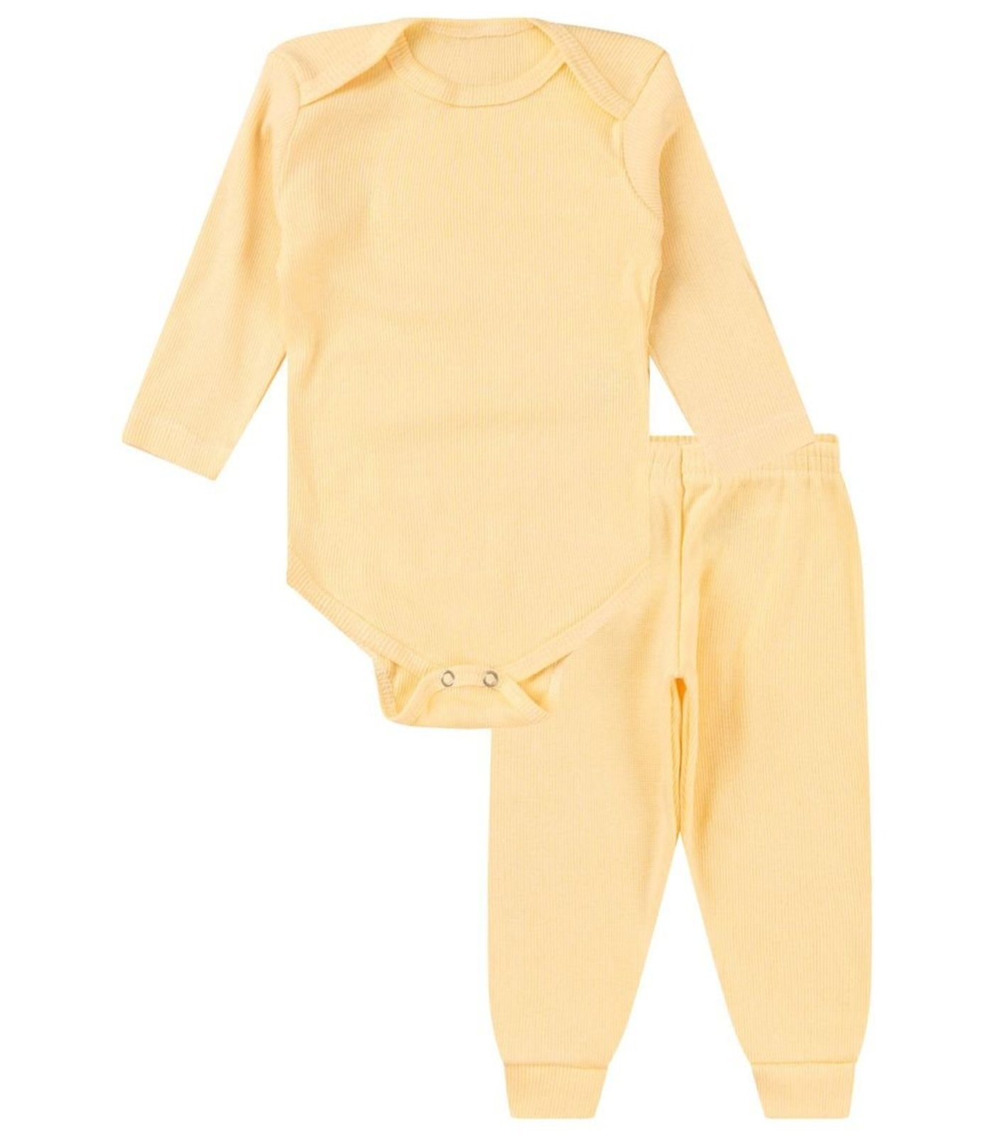 Infantil - Kit Body Canelado 2 Peças Kappes Amarelo