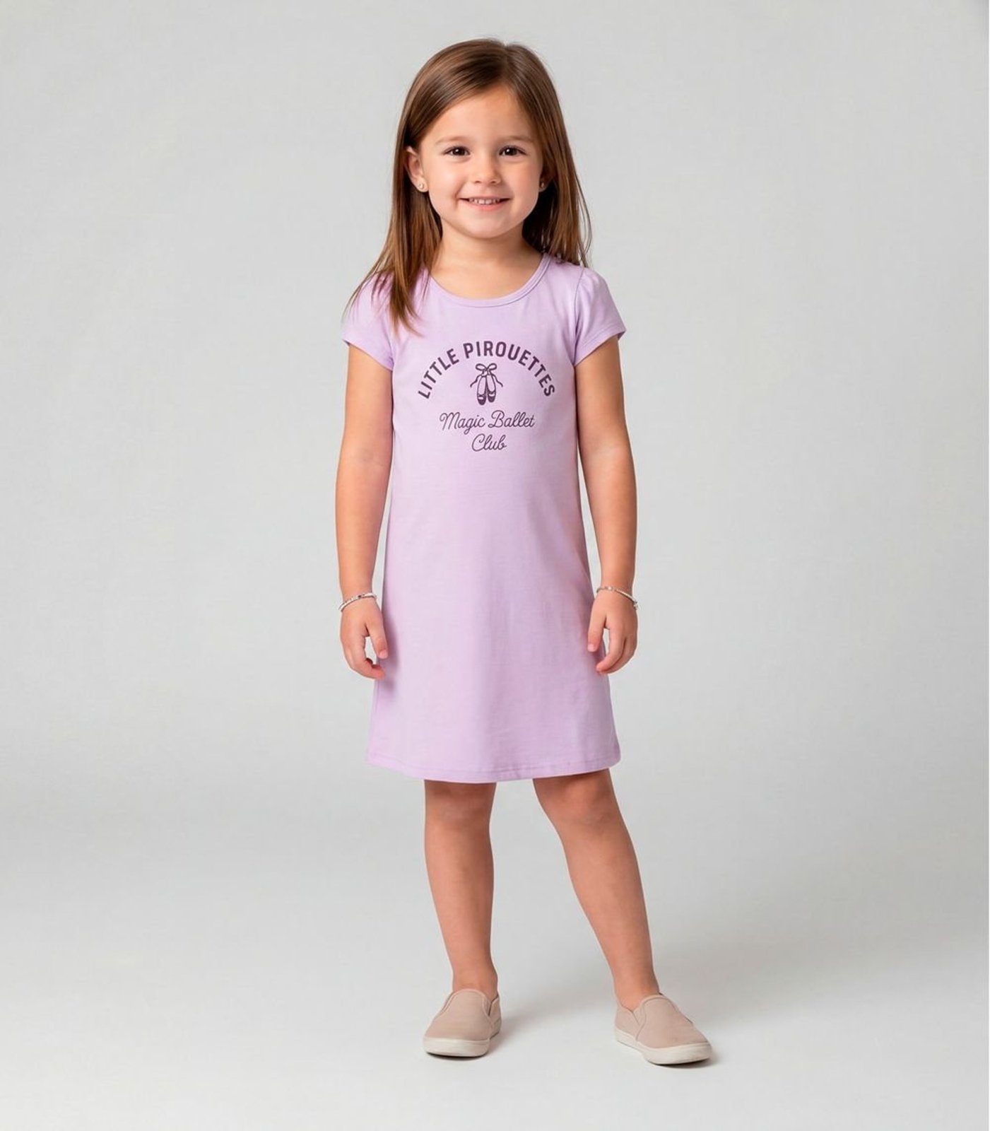 Infantil - Vestido Manga Curta Estampado Select Roxo