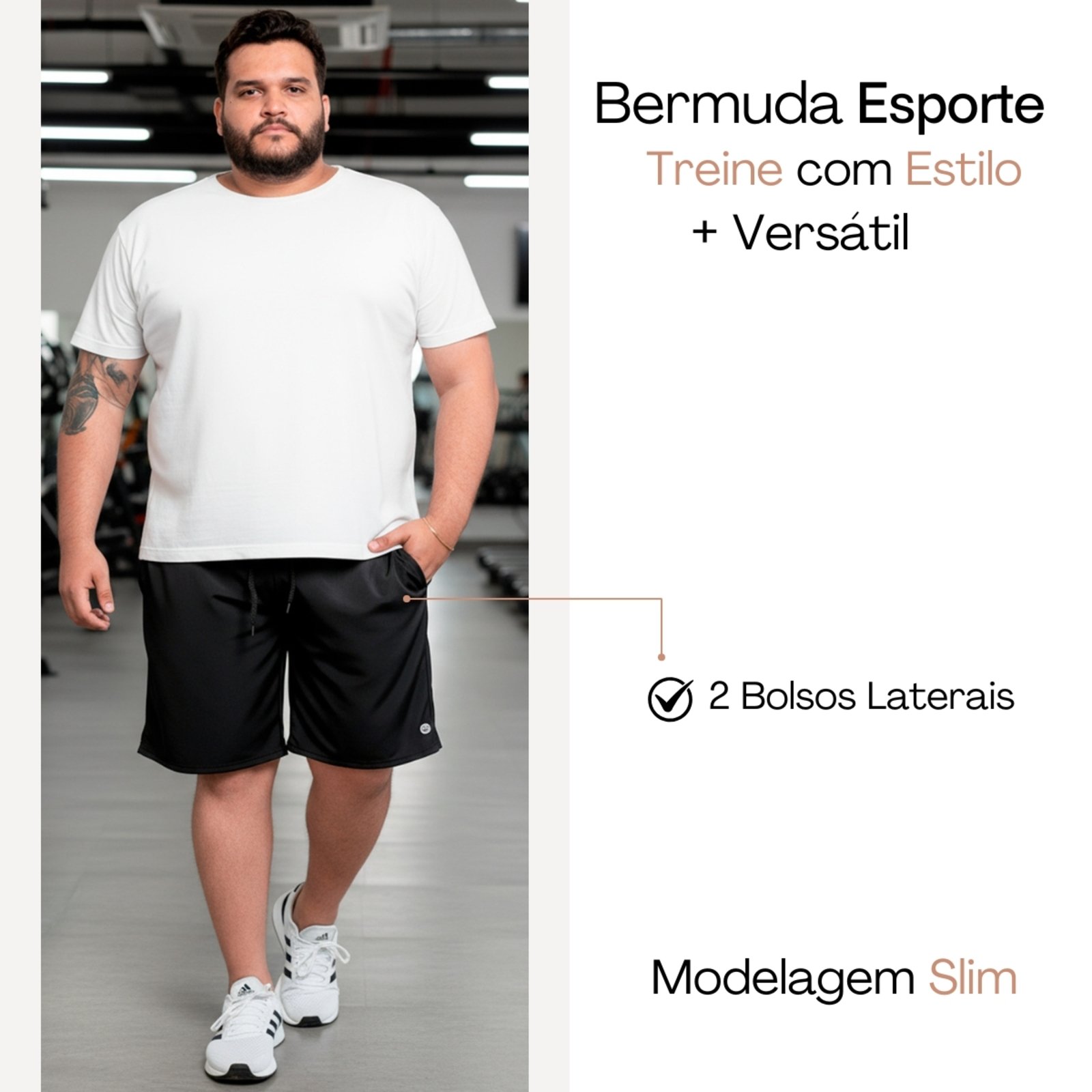 Bermuda Masculina KS Plus Size Tactel Premuim com Elastano Short Esporte Treino