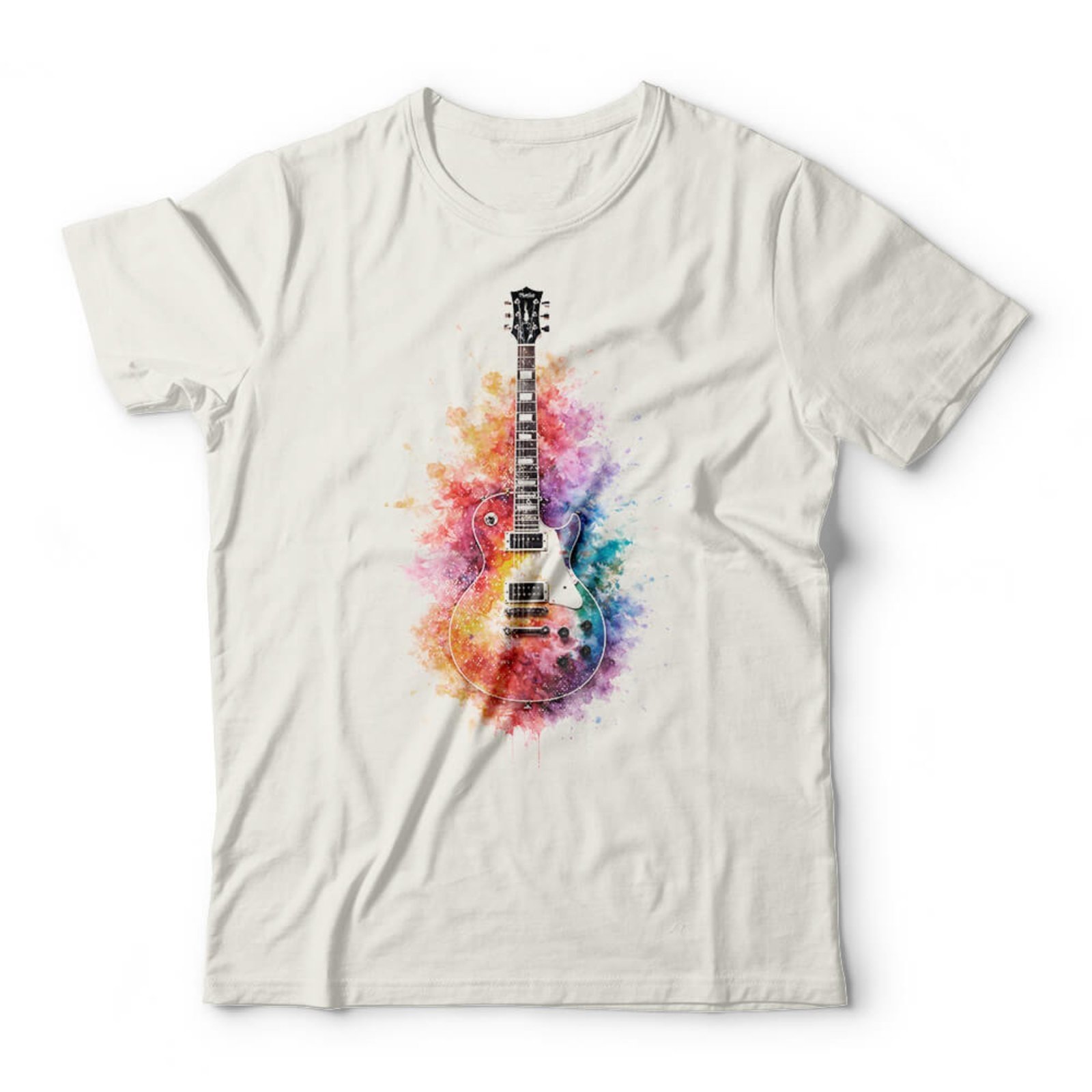 Camiseta Watercolor Guitar - Off White
