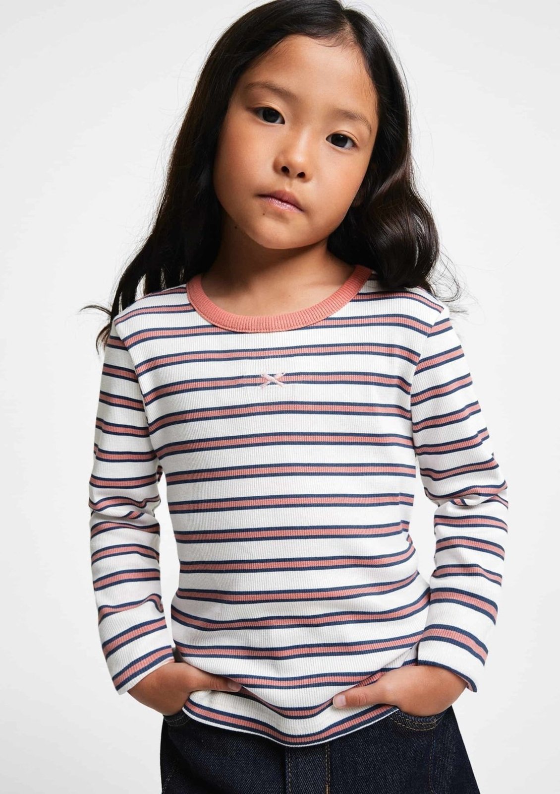 Infantil - Blusa Menina Listrada Manga Longa Hering