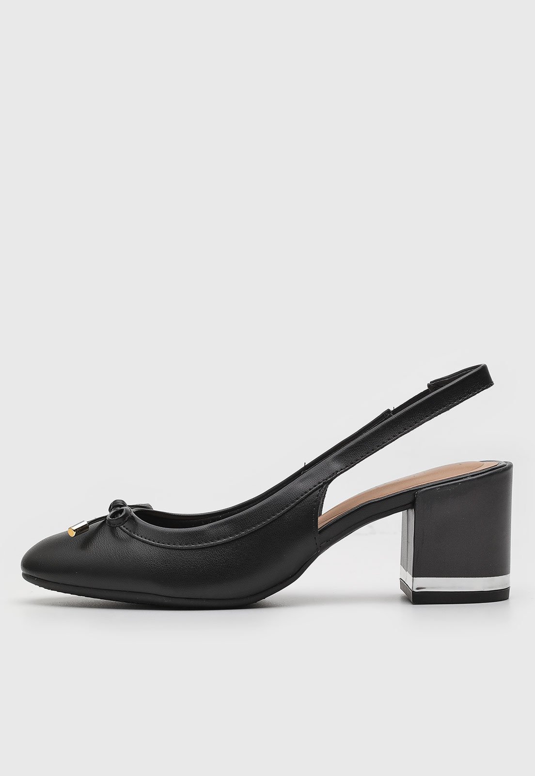 Scarpin Slingback Beira Rio Laço Preto