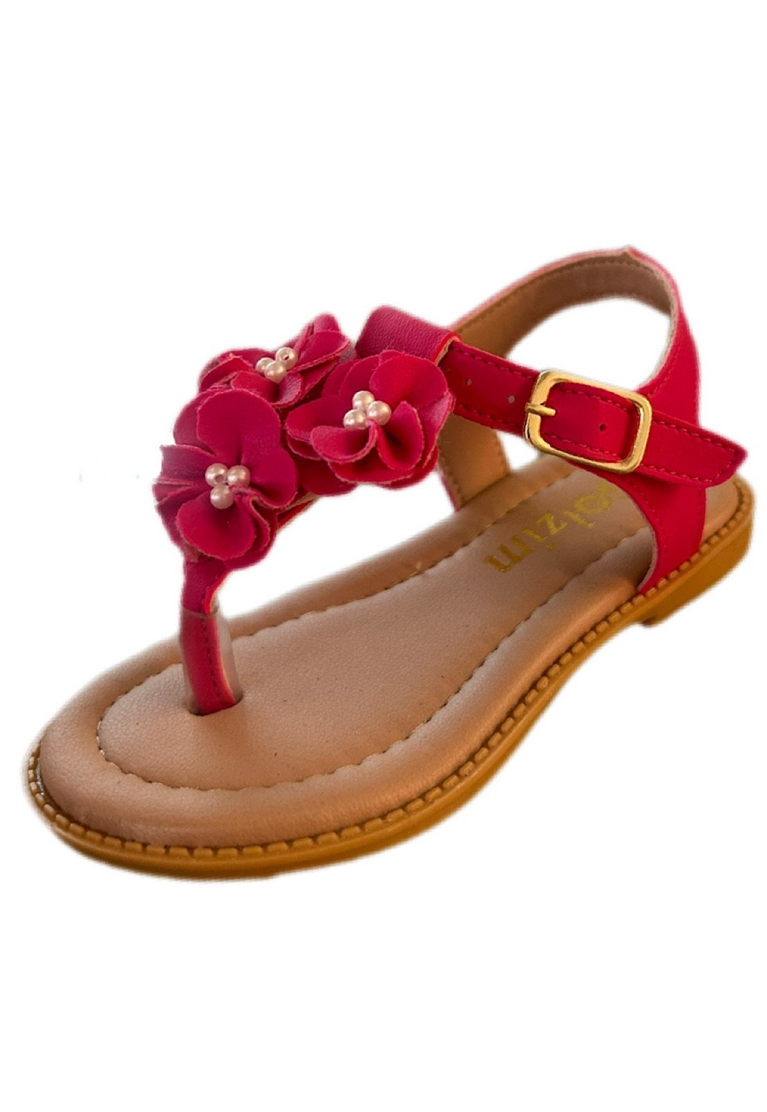 Infantil – Sandália menina infanil Solzim de dedinho tres Flores Pink