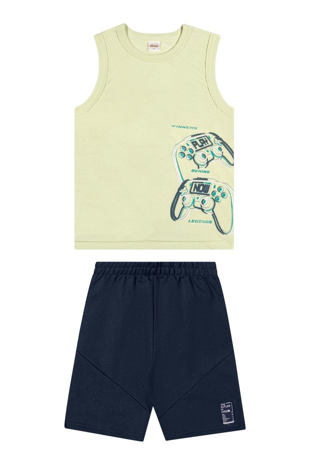 Infantil - Conjunto Curto Menino Videogame Elian Verde
