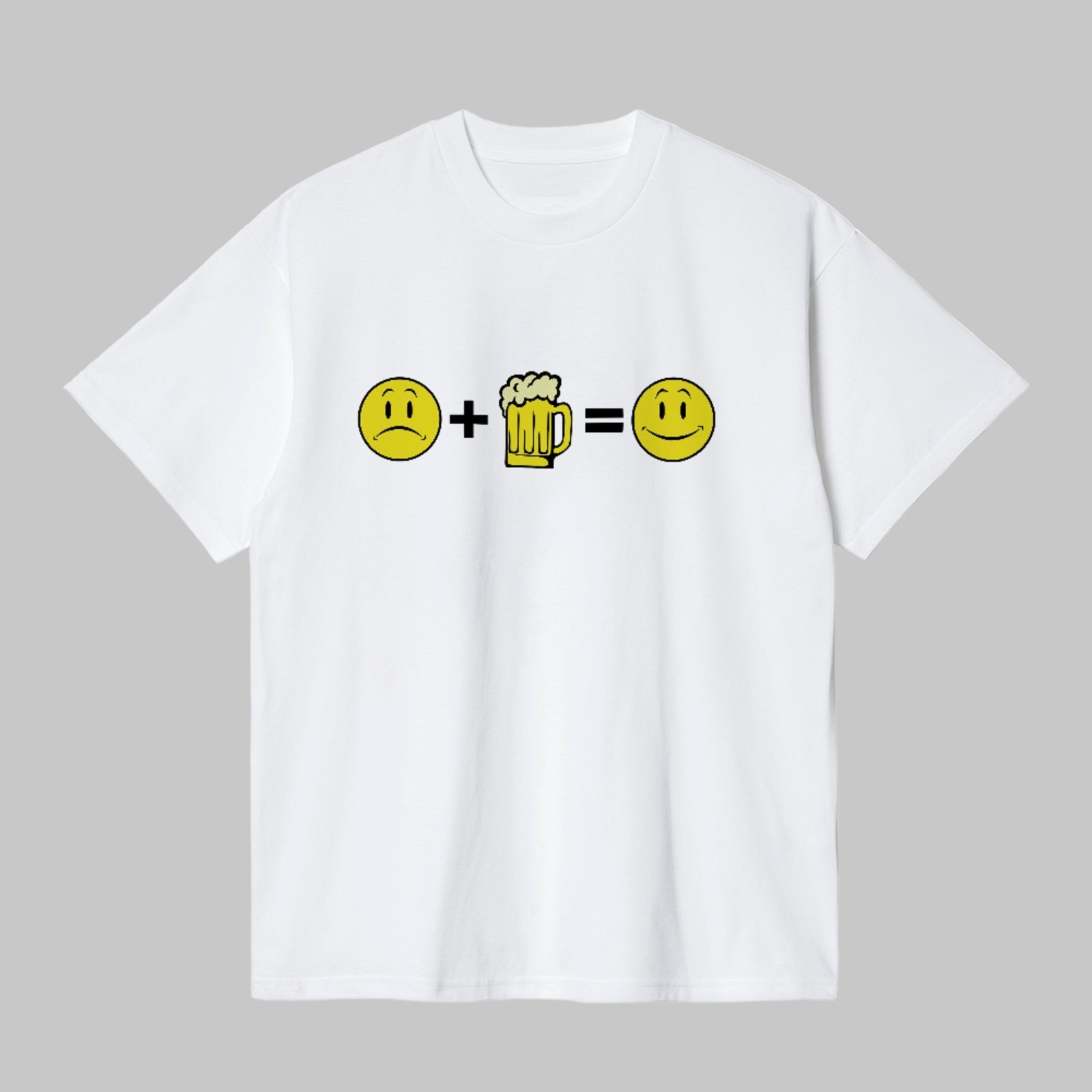 Camiseta Básica Cerveja Humor Divertido Happy Drink Trend Branco