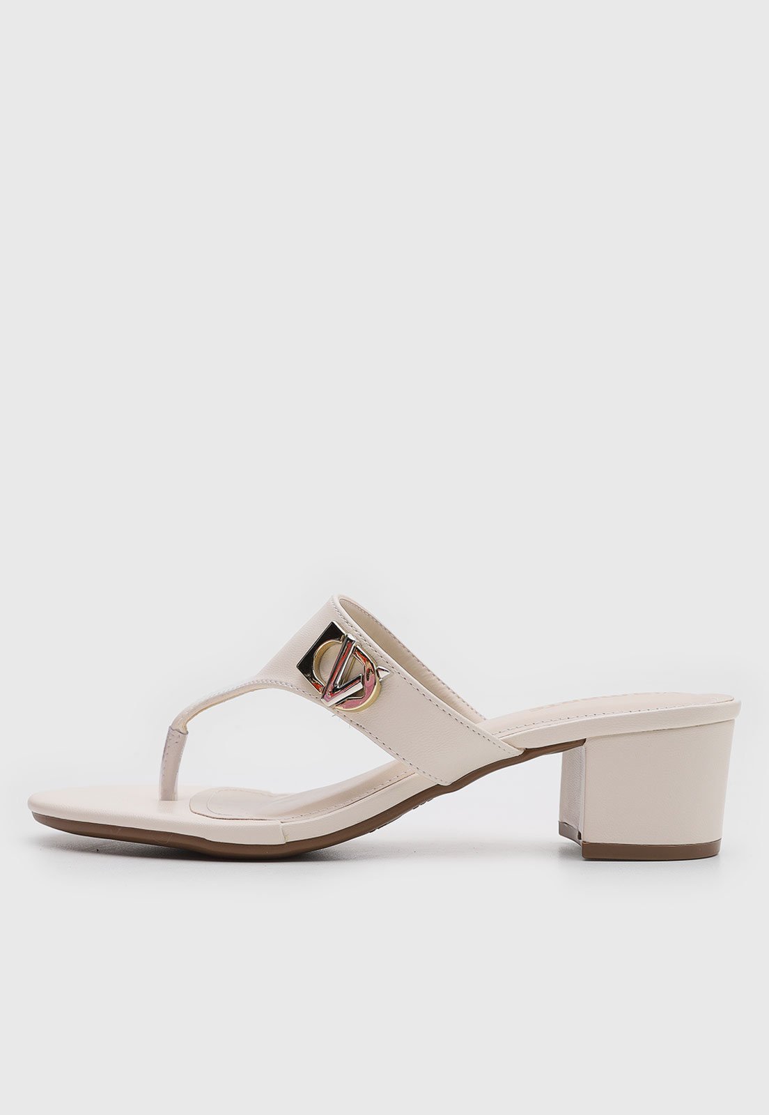 Sandália Feminina Via Marte Salto Bloco Off-White
