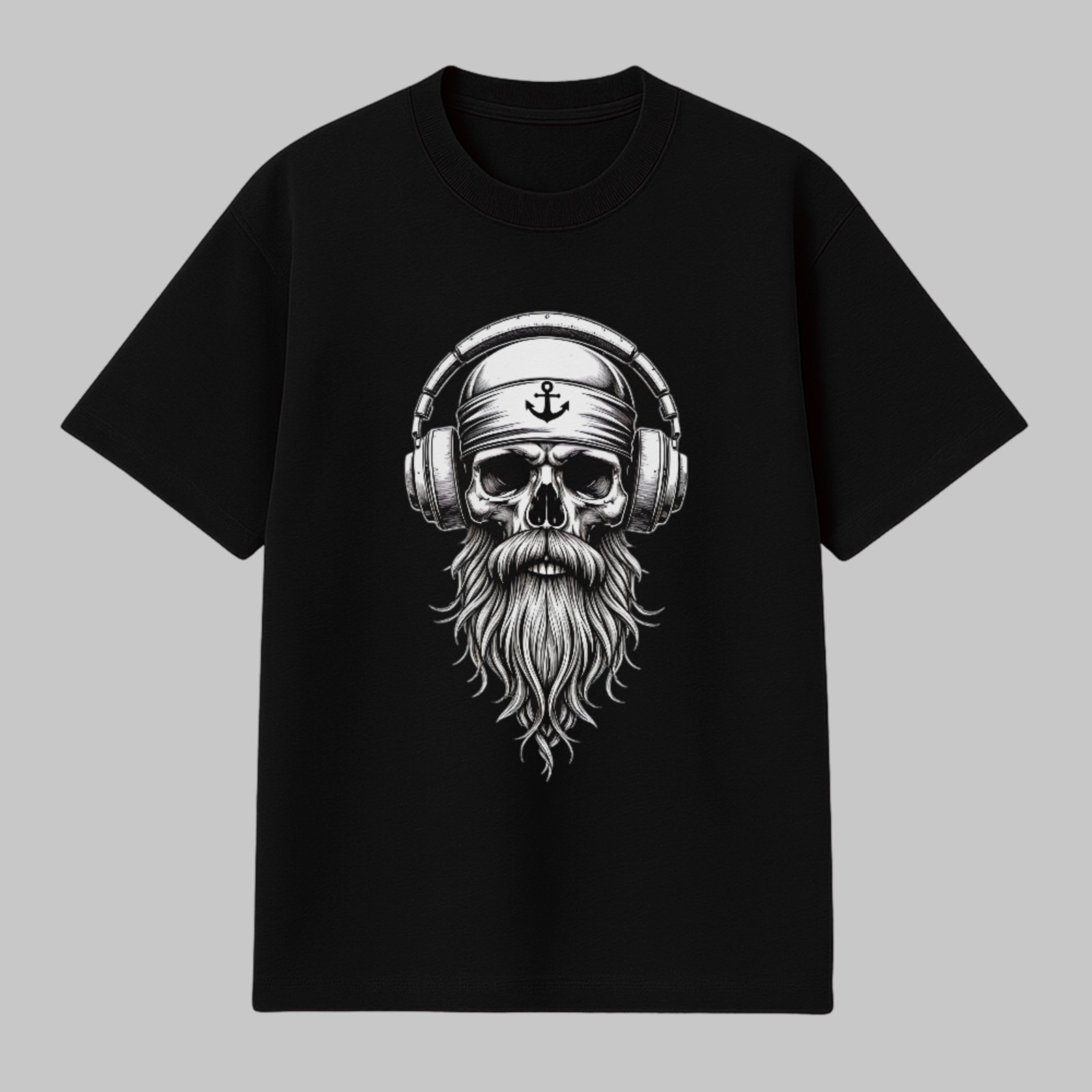 Camiseta Básica Skull Marinho Street Style Unissex Preto