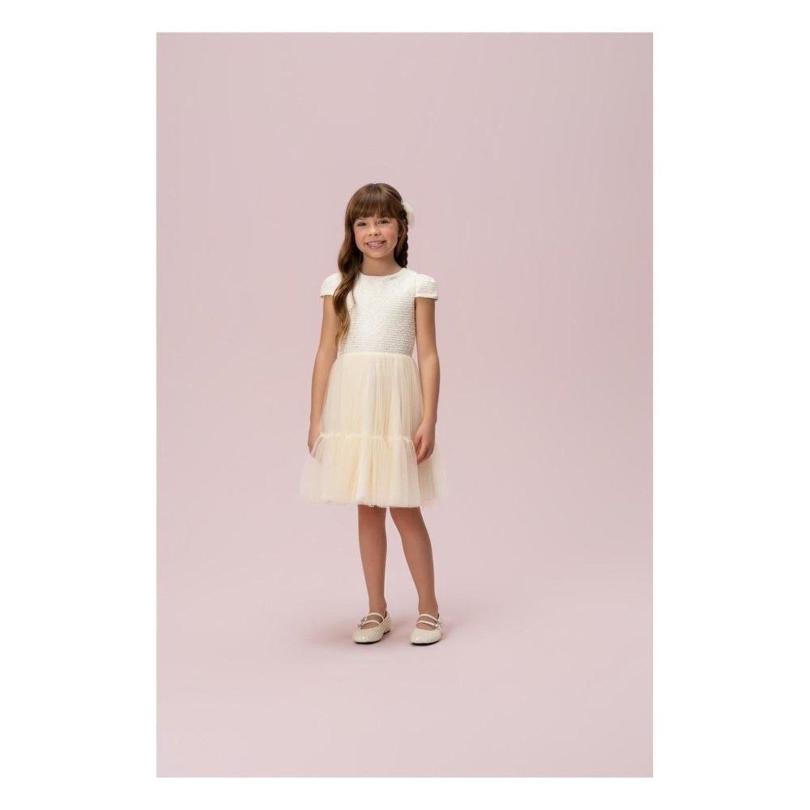 Infantil - VESTIDO DE TWEED COM SAIA DE TULE PETIT CHERIE 10 Amarelo