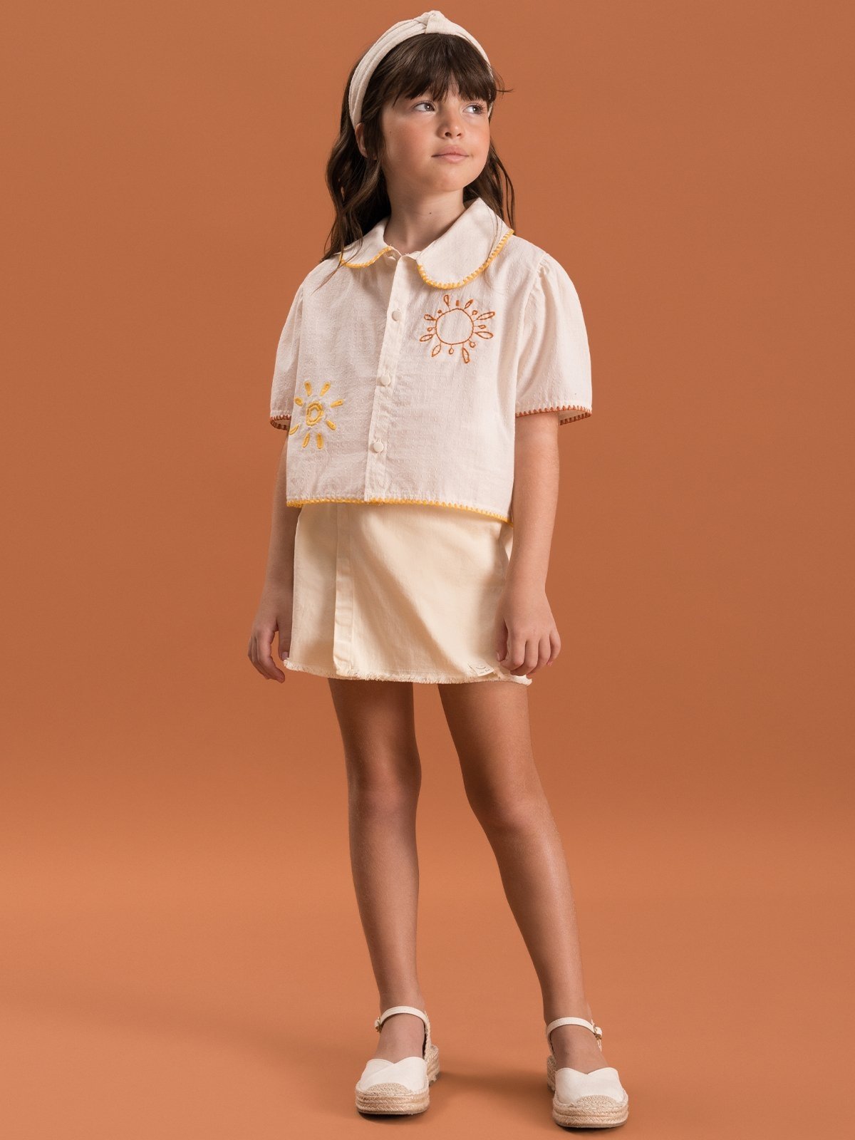Infantil – Saia Bugbee em Sarja Lavanderia