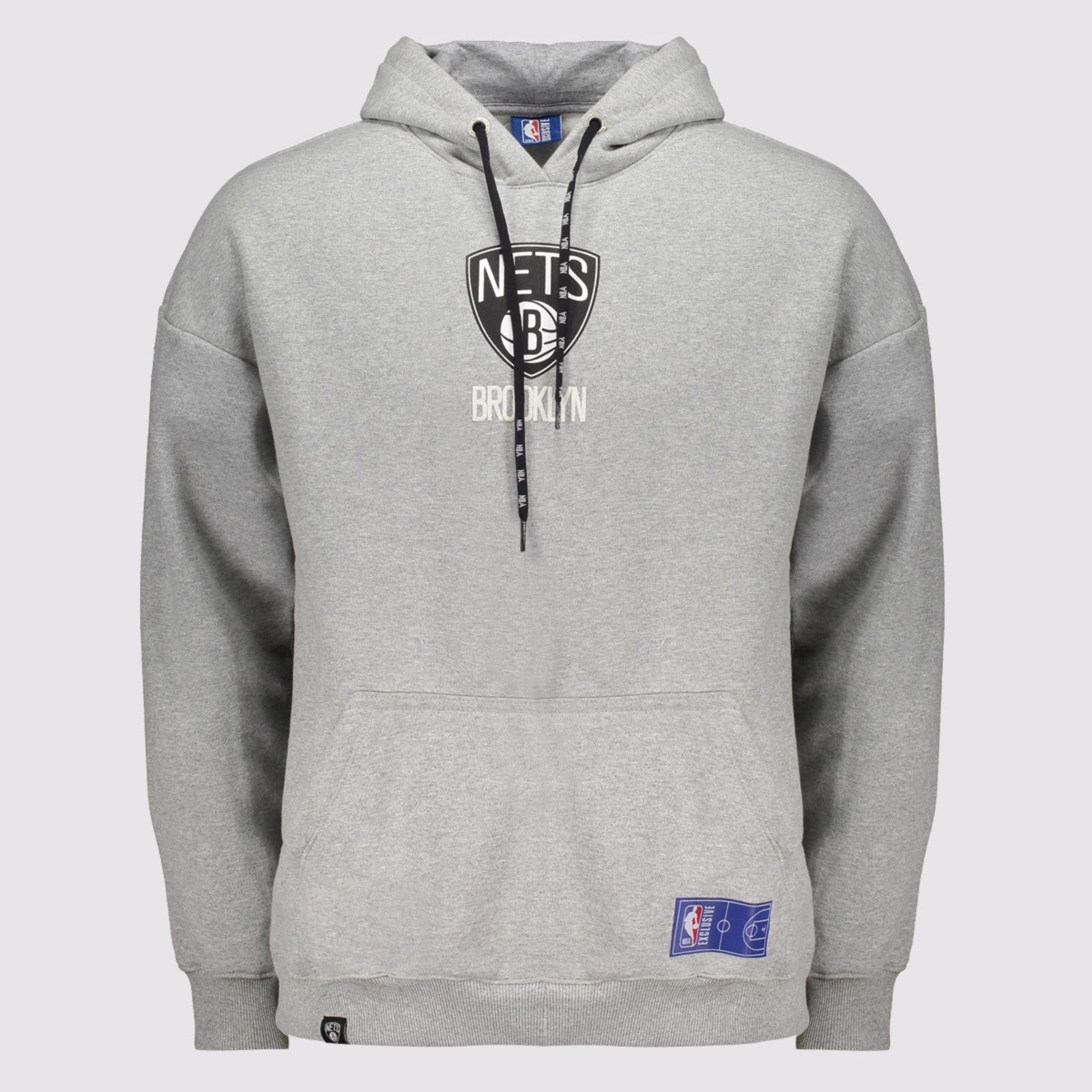 Moletom NBA Brooklyn Nets Logo Cinza