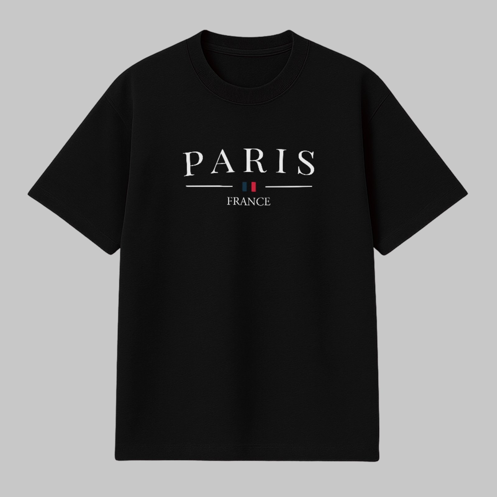 Camiseta Básica Paris France Estilo Street Confortável e Estilosa Preto