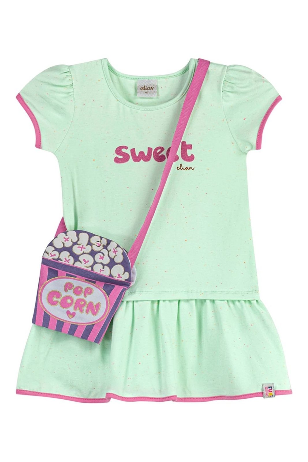 Infantil - Vestido Menina Com Bolsa Pipoca Elian Verde