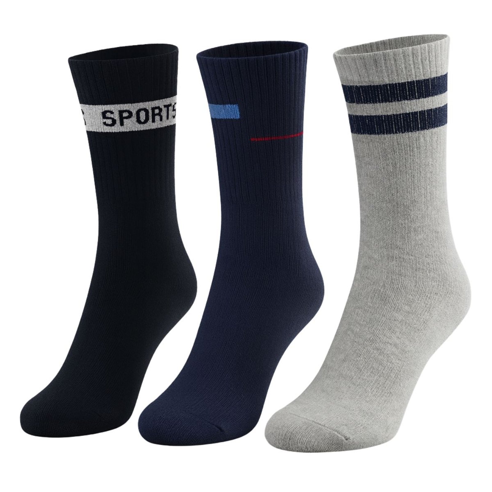 Kit com 3 Meias Esportiva Cano Longo Masculina Selene