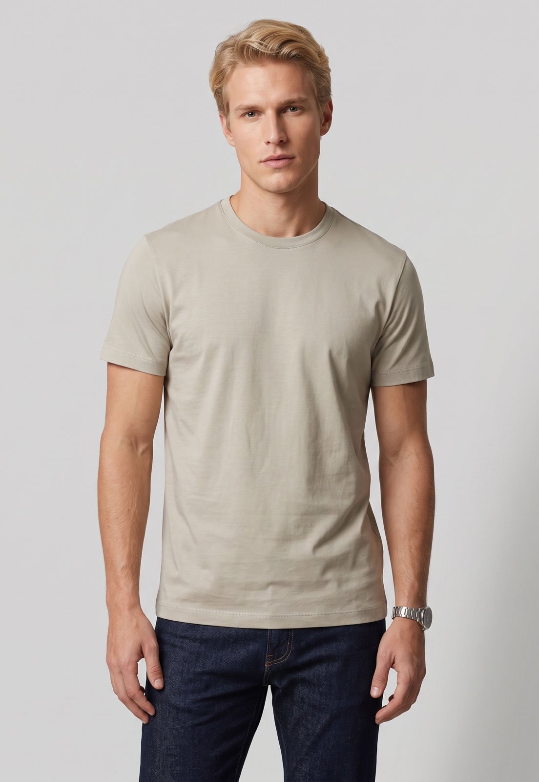 Camiseta Masculina Aramis Básica Bege