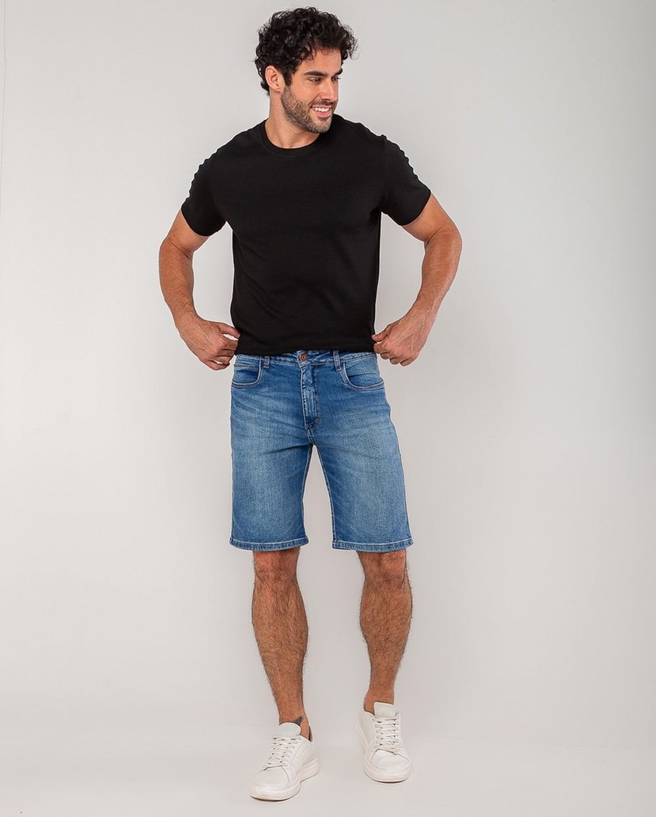 Bermuda Jeans Slim Fit Masculina 25040 Sky Consciência