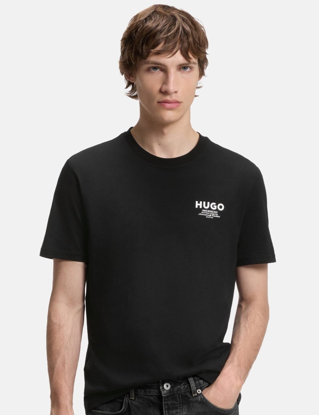 Camiseta Hugo Boss Masculina Regular Nesptee 001 Preta