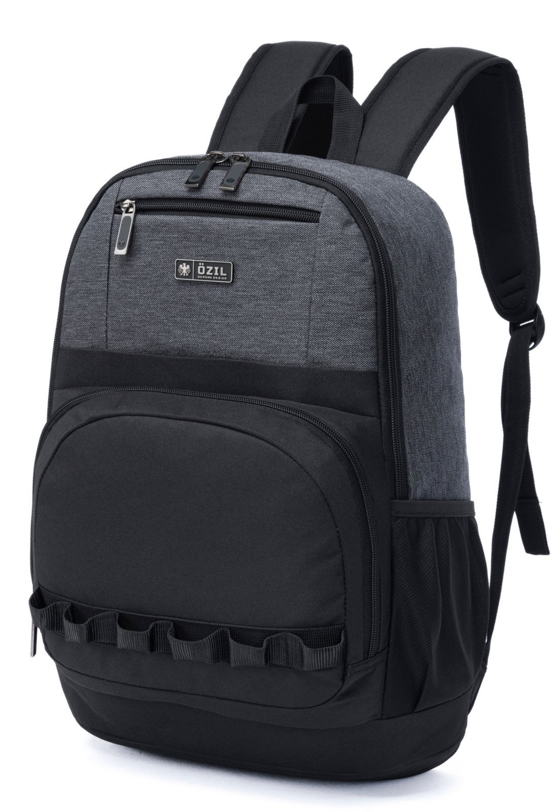 Vista 3 Mochila Masculina Bolsa Notebook USB Resistente Espaçosa Trabalho Faculdade Ozil cinza/preto Ozil cinza/preto