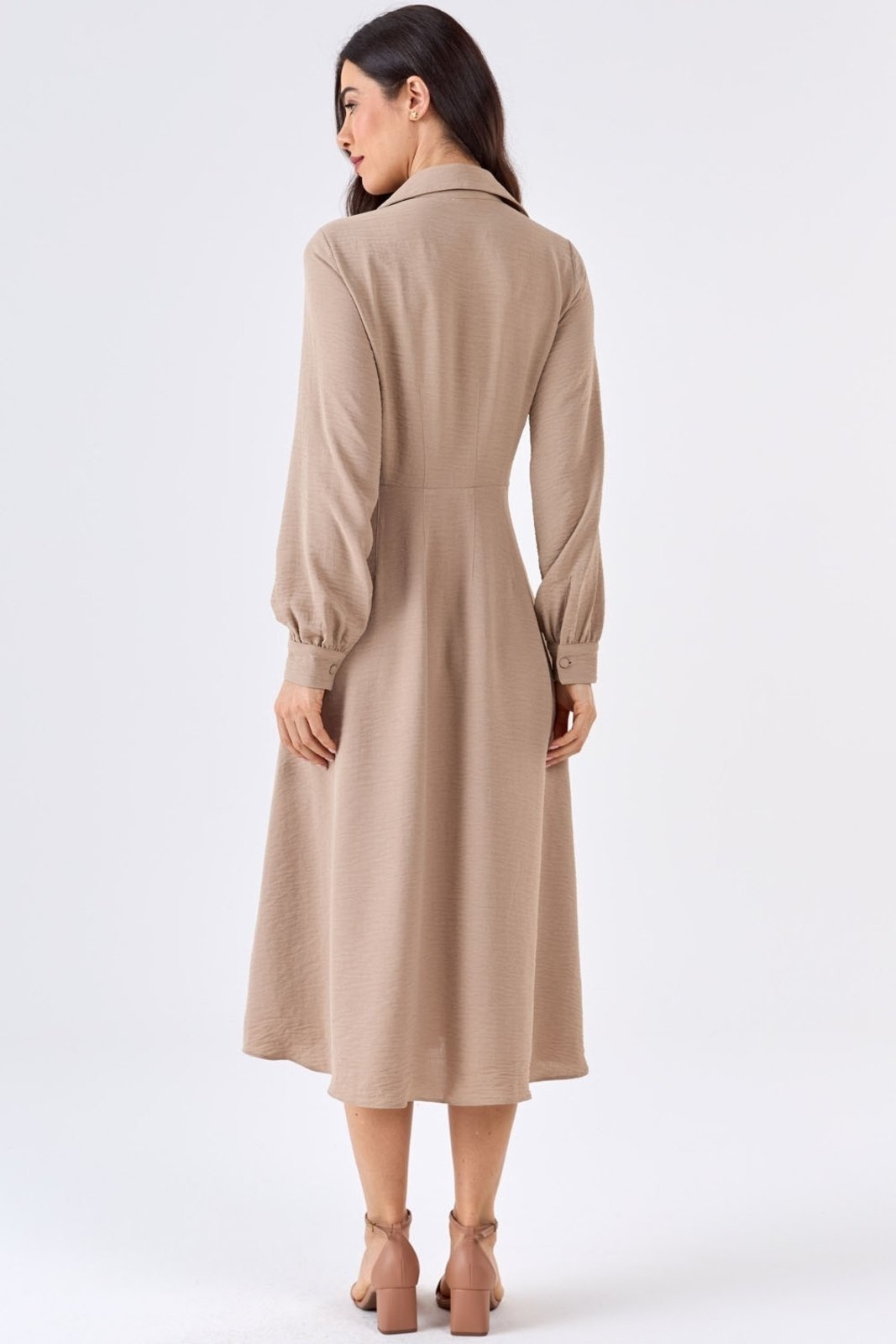 Vestido Chemise Midi PKS Bege