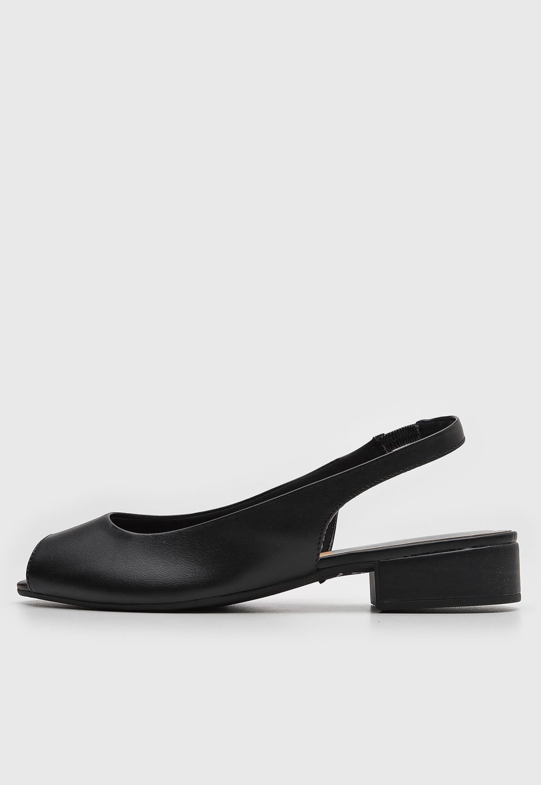 Scarpin Feminino Anacapri Peep Toe Salto Baixo Preto