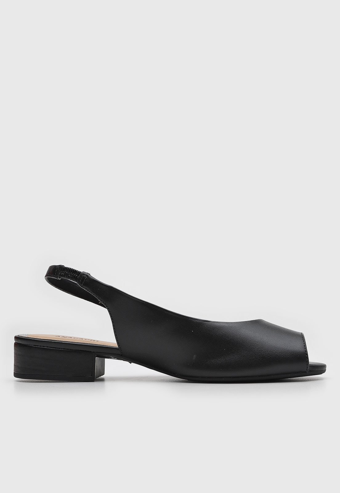 Vista 3 Scarpin Feminino Anacapri Peep Toe Salto Baixo preto Anacapri preto