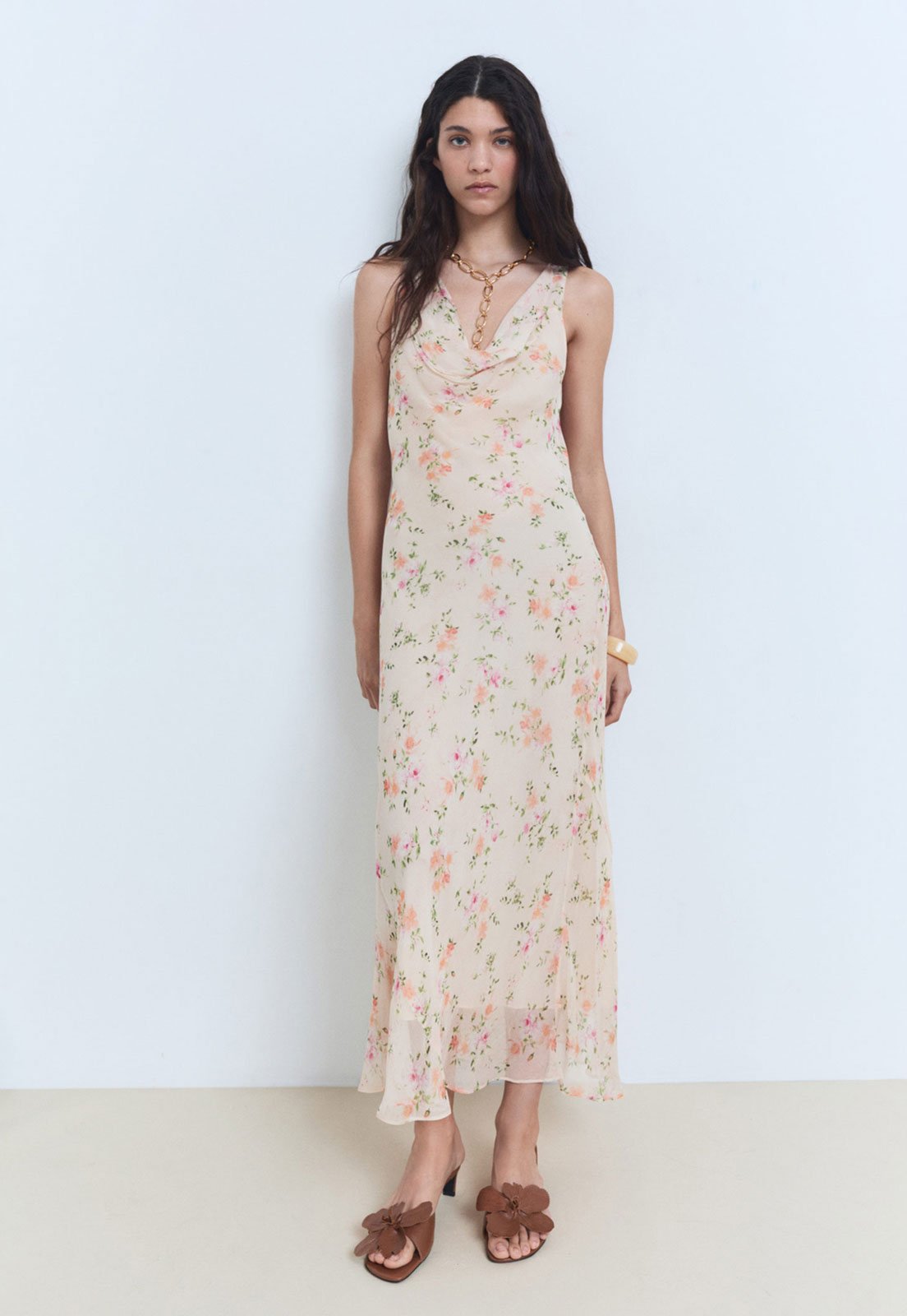 Vestido Mango Midi Betty Off-White
