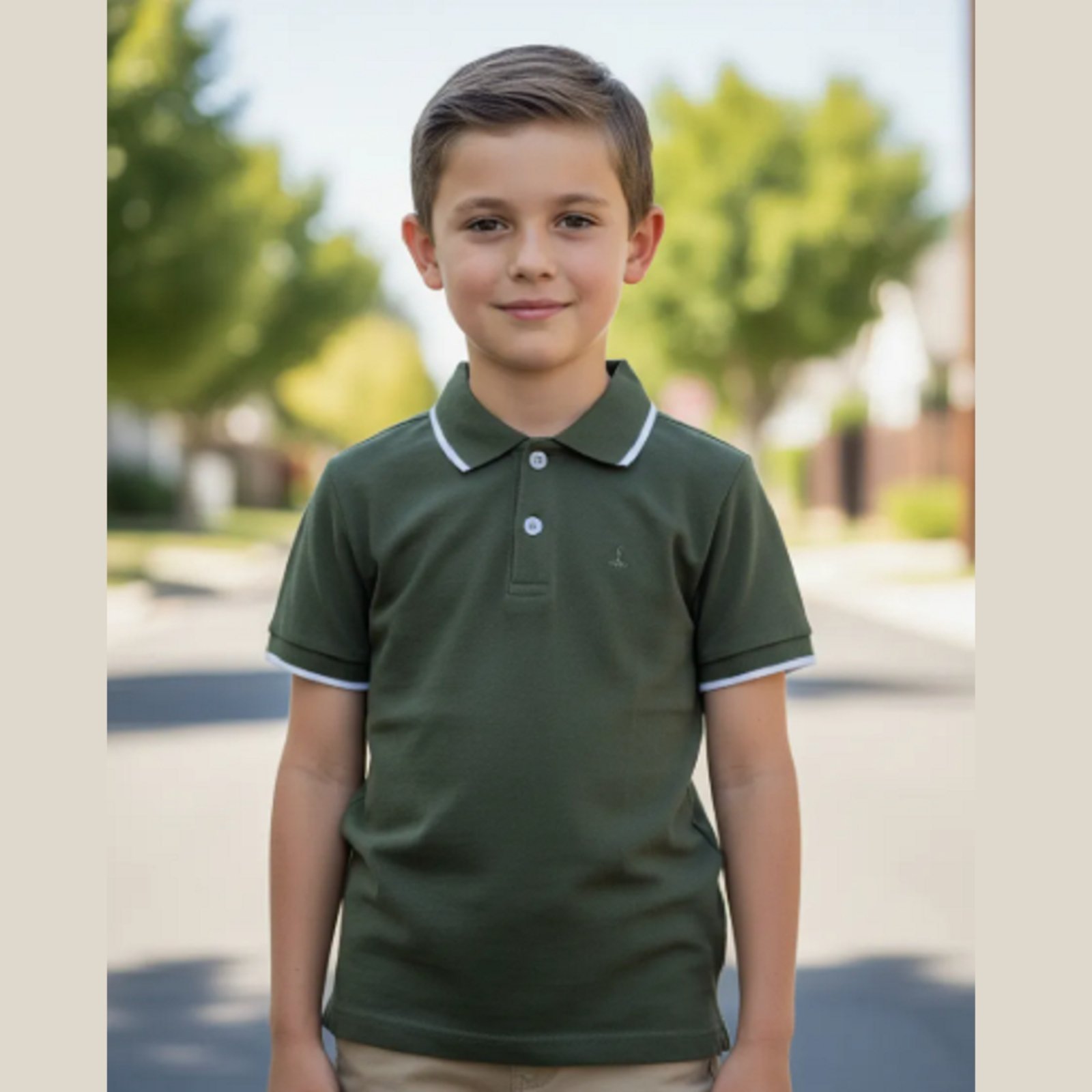 Infantil - Camiseta Polo Malha e Juvenil Alfa Verde