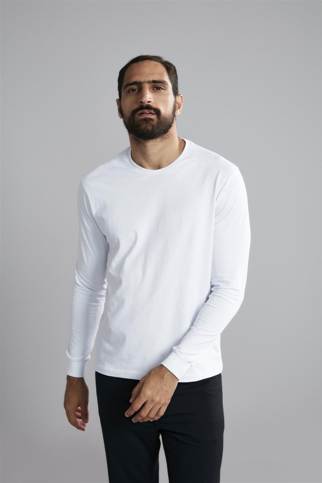 HIGHSTIL Camiseta Manga Longa Premium Comfort Malha - Branco