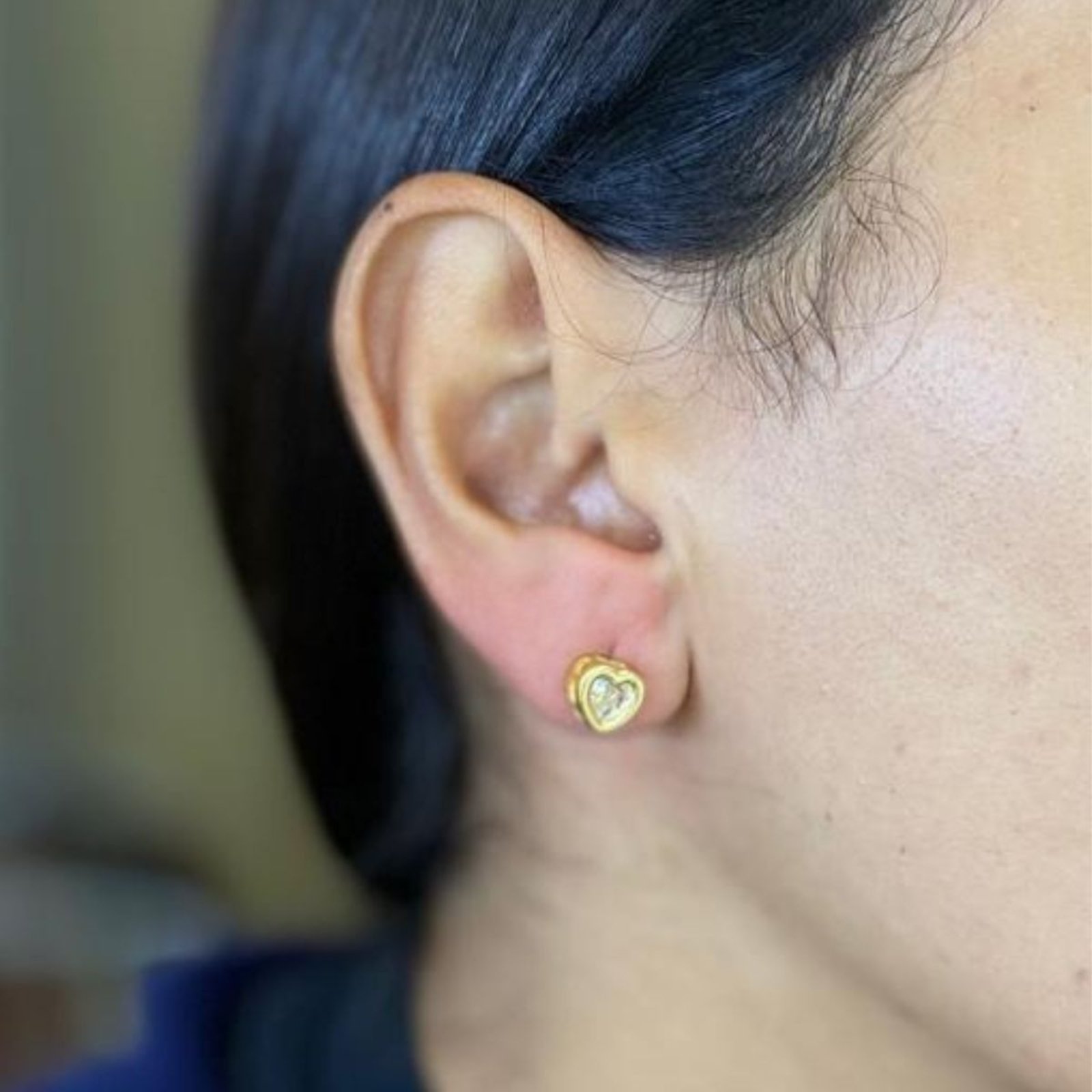Brinco Vih Triny Coração Banhado a Ouro