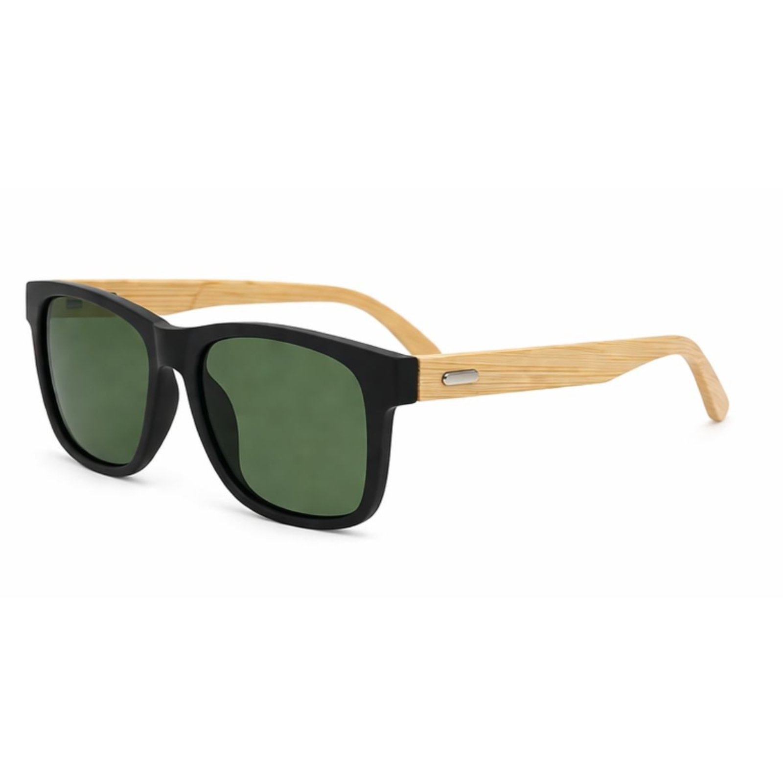 Óculos de Sol Masculino Polarizado Quadrado Madeira UV400 Premium Verde