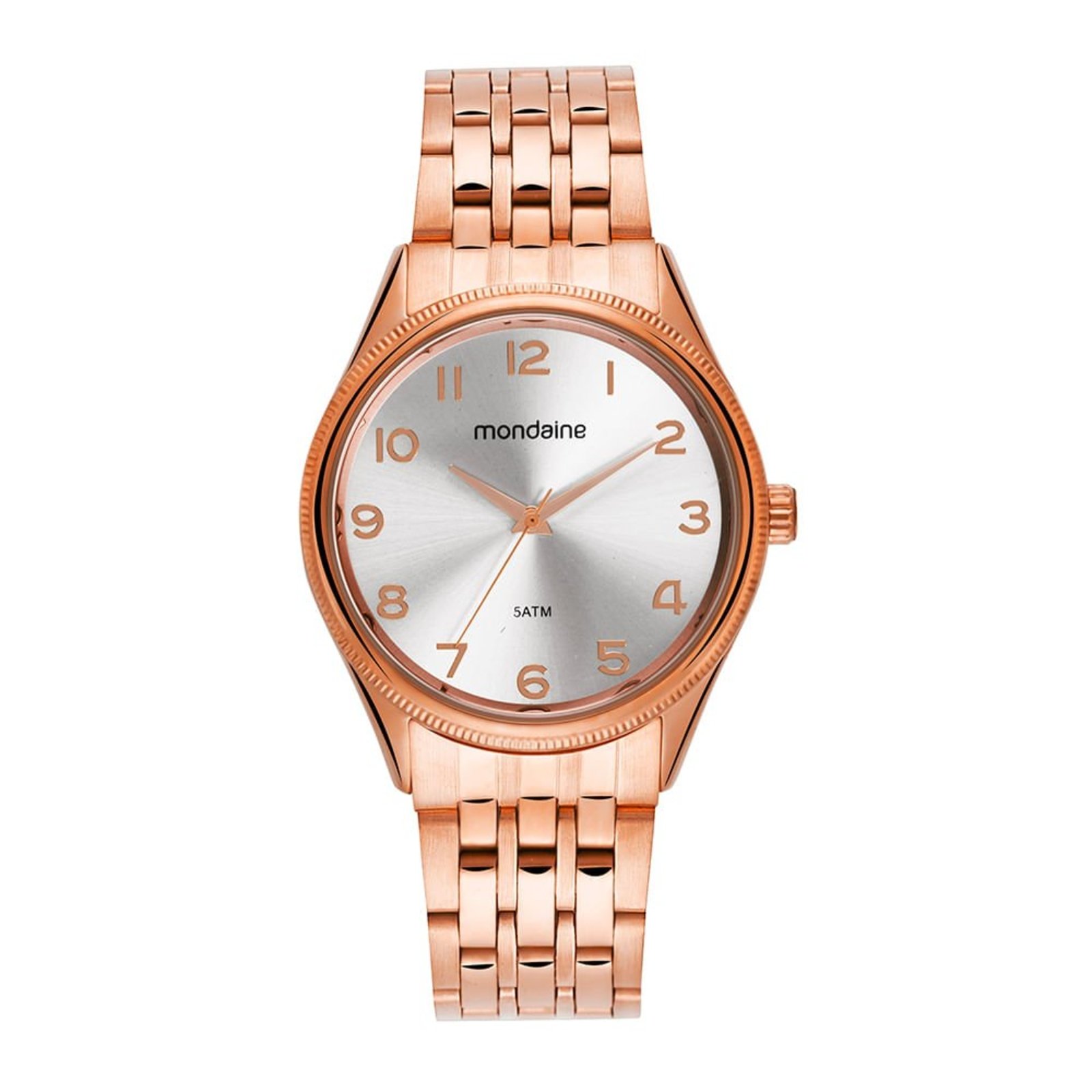 Relógio Mondaine Feminino Numeração Completa Rose Gold Mondaine